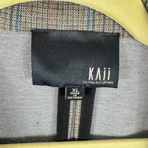 KAII Women Glen Plaid Single Button Blazer Gray Blue Pink Classic School Girl XL - Image 5