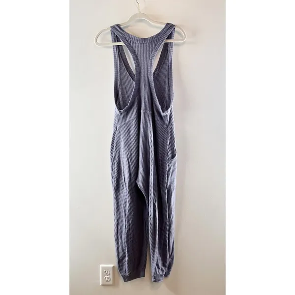 Out From Under Urban Outfitters Waffle Knit Thermal One Piece Jumpsuit Purple - Image 4
