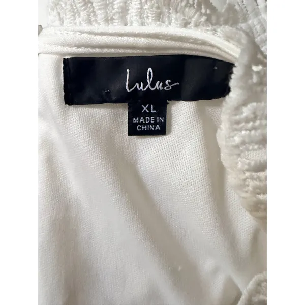 LuLus White Skater Dress V-Neck XL - Image 9