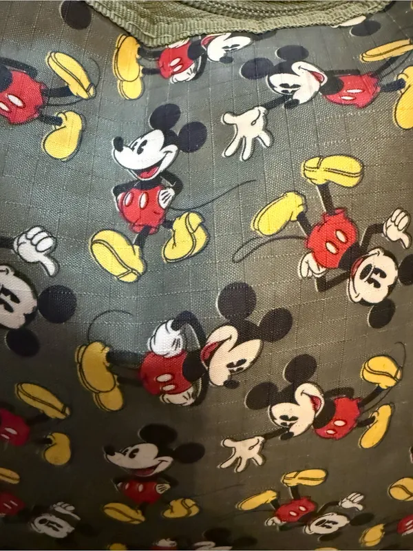 Disney's Mickey Mouse Olive Green Canvas Print Hand Shoulder Bag Purse - Image 2