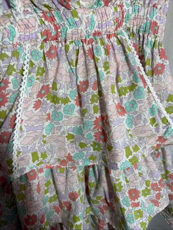 Love the Label Ines‎ Floral Ruffle Tiered Mini Dress Small - Image 8