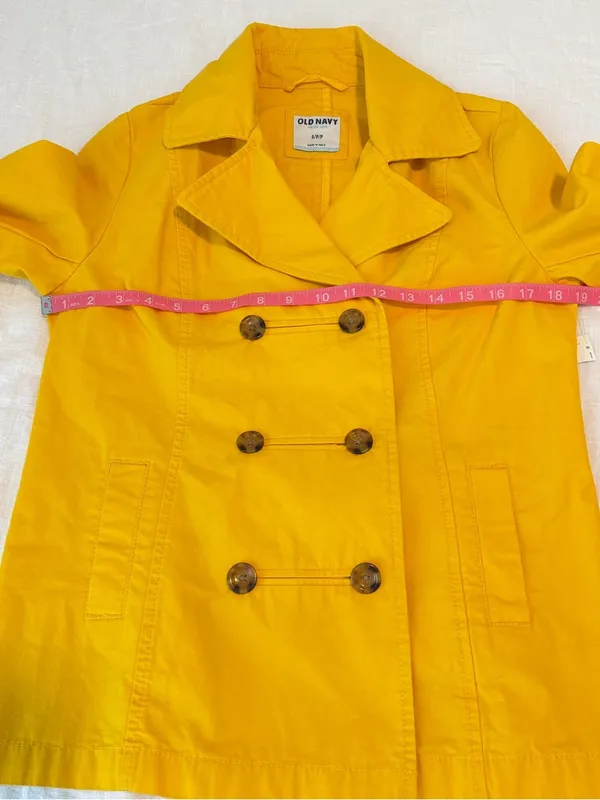 NWT 2012 Old Navy Yellow Cotton Peacoat Jacket Early 2010s Twee S - Image 11