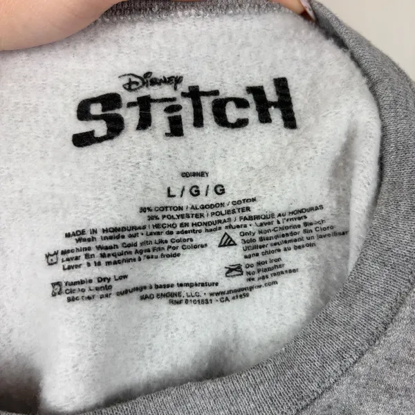 Disney stitch and angel gray crewneck sweatshirt - Image 4