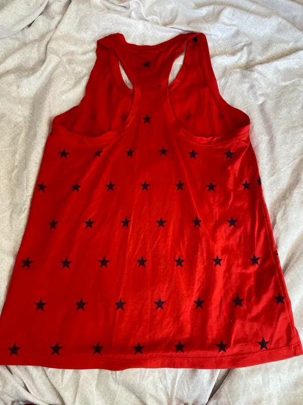 red and white and blue star tank top - Image 4