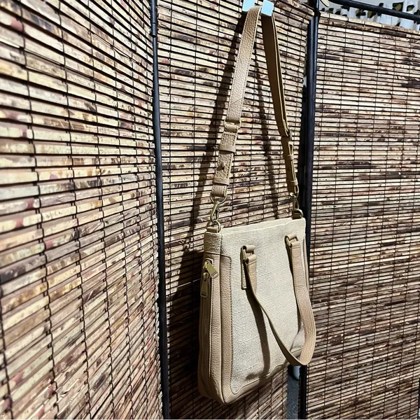 Fossil Preston Woven Straw and Leather Shopper Shoulder Bag - Image 3