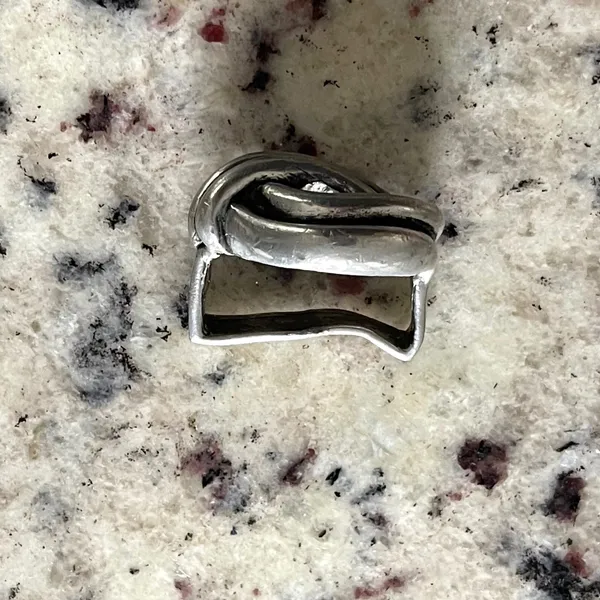 Unbranded Scarf Slide Women OS Silver Vintage Knot Preppy Classic Ring Accessory - Image 4