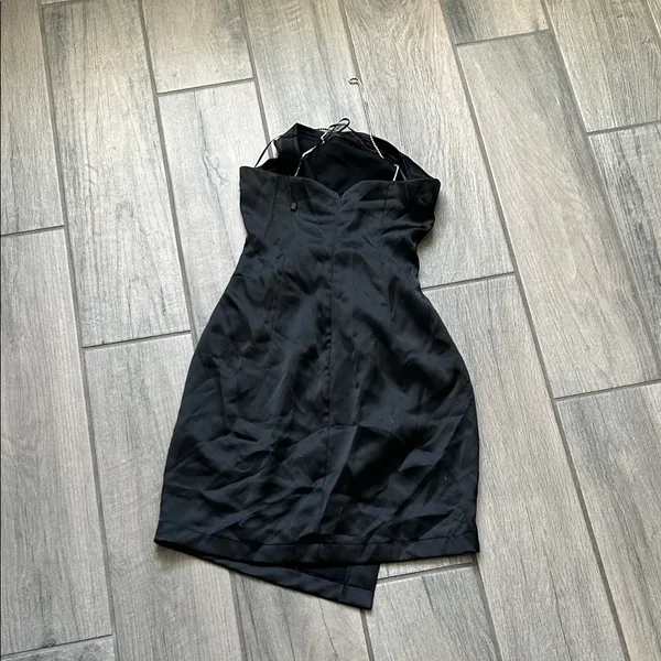 Zara Elegant Black Rhinestone StrapDress - Image 5
