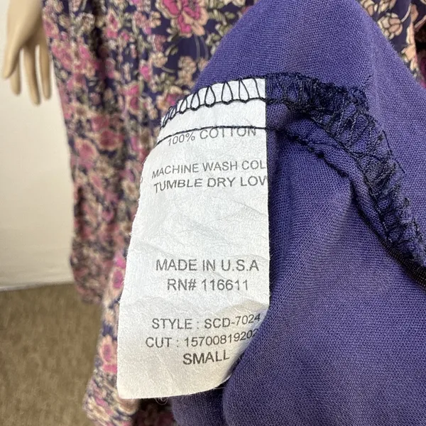 Anthropologie Self Contrast Kyra Peasant‎ Dress Size S Floral Tiered Maxi Puff - Image 7