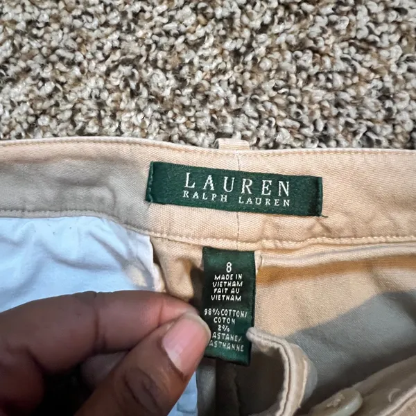 Lauren Ralph Lauren Womens Tan Khaki Ankle Zipper Straight‎ Leg Pants Size 8 - Image 3