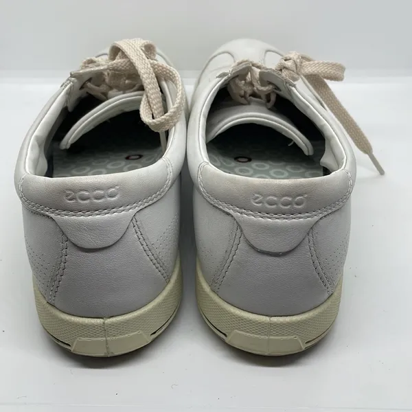 Ecco White Leather Lace Up Sneakers 41 - Image 2