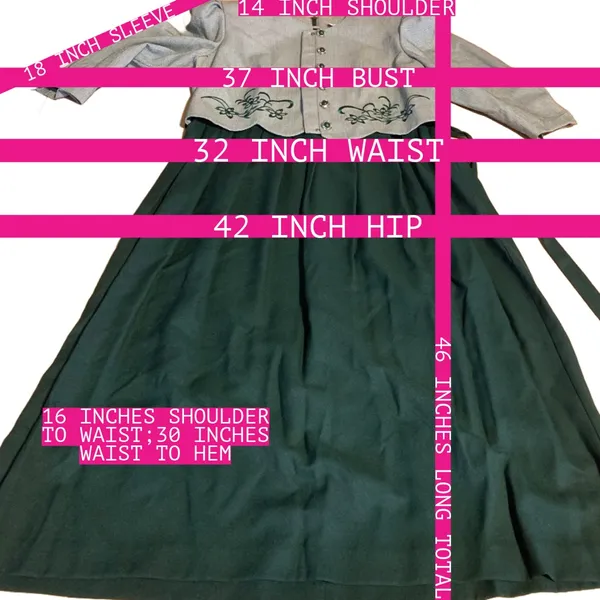 Miss Dorby Vintage 1990'S Green & White One Piece Dress With Tie Back Belt (6p) - Image 14