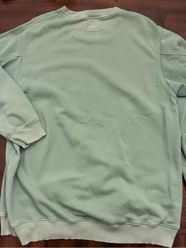 Aerie Crewneck Sweatshirt Medium Graphic River Valley Green tiny stains - Image 3