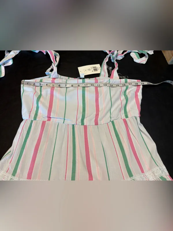 crown & ivy Pastel Striped Sleeveless Tiered Maxi Dress size XL NWT - Image 8