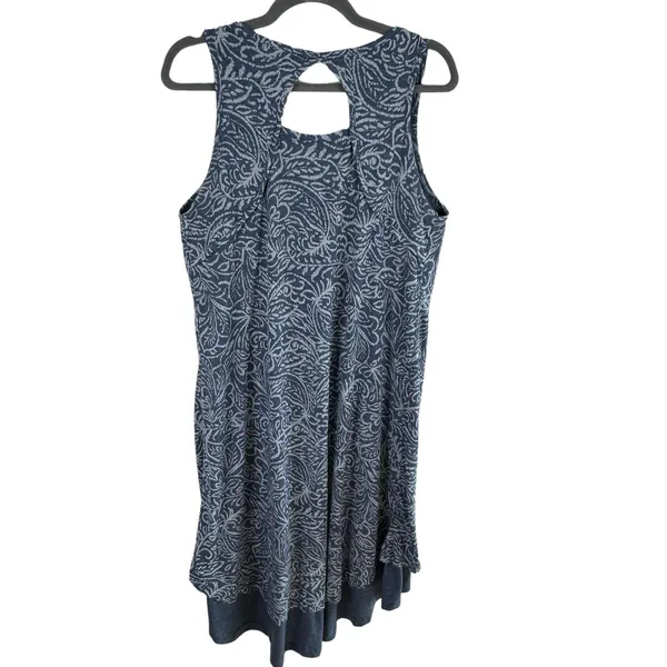 Mod-o-doc Blue Keyhole Back Lightweight High Low Hem Pullover Tank Dress Size L‎ - Image 4