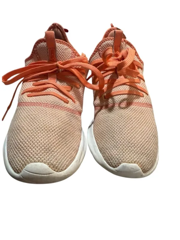 adidas Women's Peach/Coral Knit Lace-Up Athletic Sneakers - Image 2