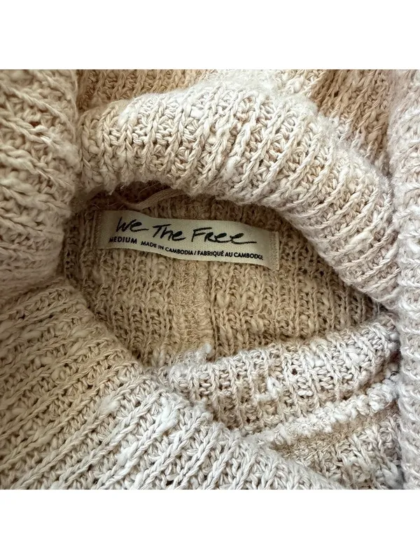 Free People We the Free Tommy Neutral Minimalistic Turtleneck size medium - Image 8