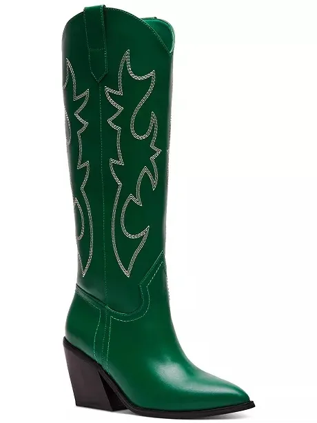 Madden Girl Arizona Knee High Cowboy Boots in Emerald Green, Size 5, NEW - Image 2