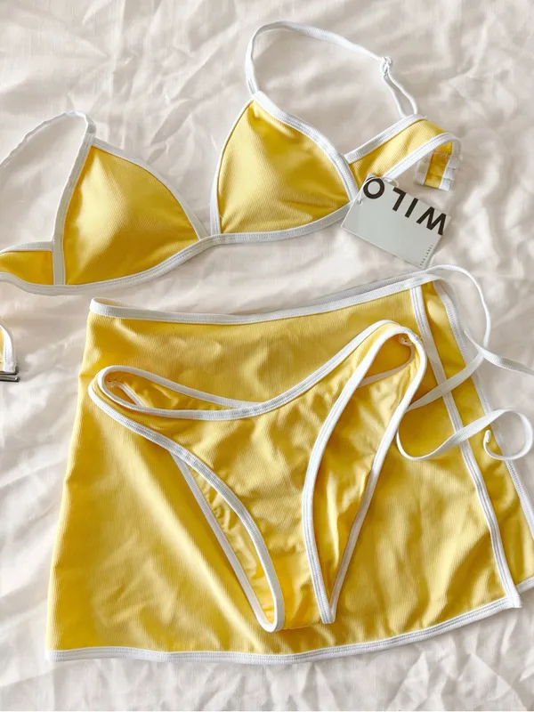 NWT • WILO 3pc Bikini Set Yellow Size M - Image 7