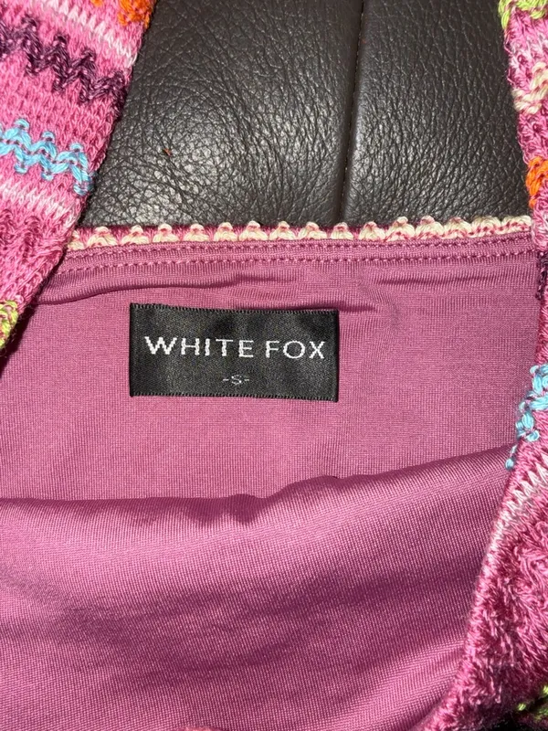 White Fox Multicolor Striped Knit Tank Top - Pink, Orange, blue,‎ size small - Image 3