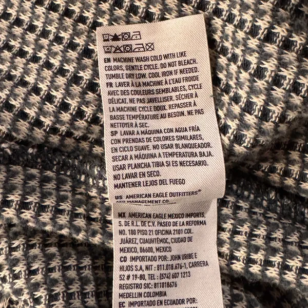American Eagle Small Big Hug Sweater Waffle Knit V-Neck Oversized Long Sleeves - Image 10