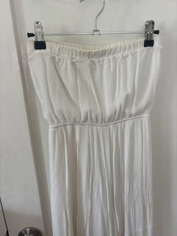 Strapless Long White Beach Dress Size XS - Image 8