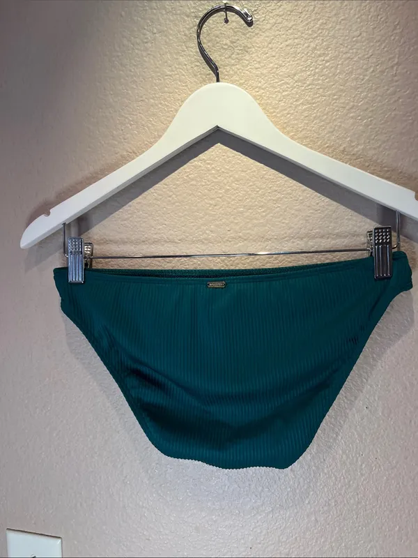 Hollister Women’s Jade Green Ribbed Bikini Bottoms Size Small - Image 4