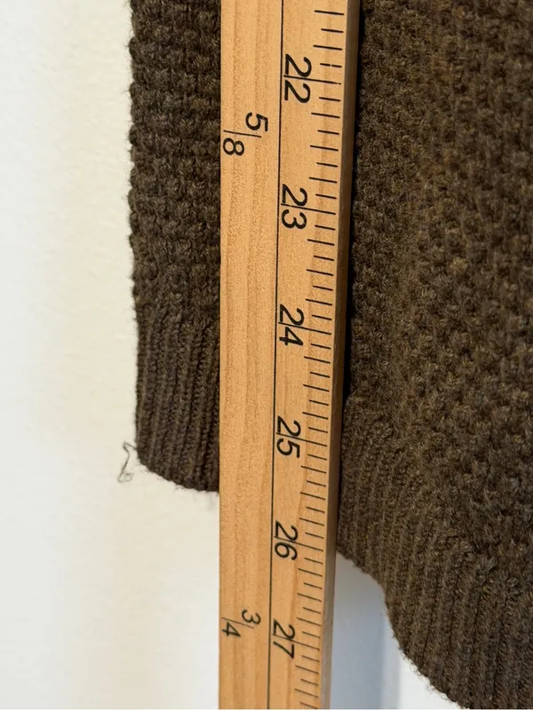 Free People Beach Turtleneck Knit Sweater Size Small Oversized Brown Fall - Image 7