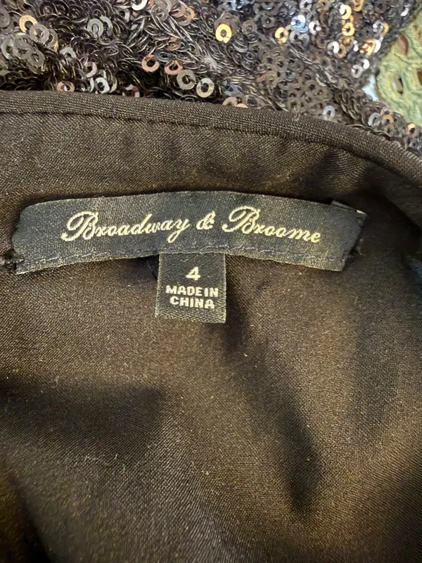 Broadway & Broome Lightbox Sparkle Black Sequin Embellished Party Mini Dress Siz - Image 6