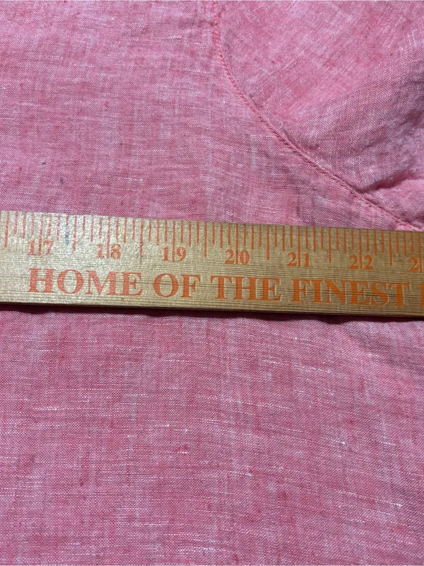 Tahari 1X 100% Linen Coral Pink V- neck Tunic Top Side Buttons 3/4 sleeves - Image 7