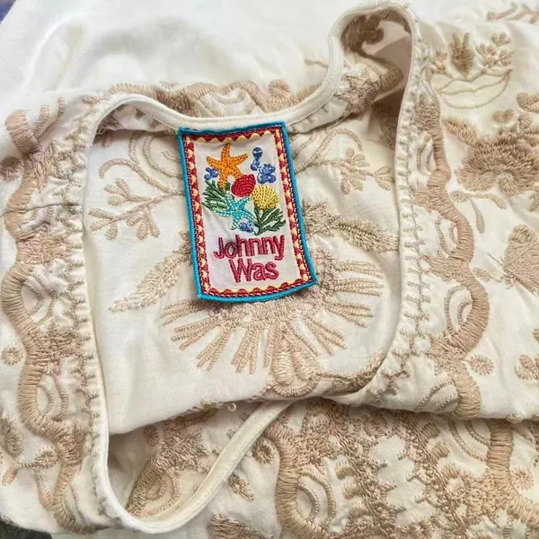 NWOT JOHNNY WAS Floral Embroidered Cotton V-Neck Knee-length Dress Size S - Image 10