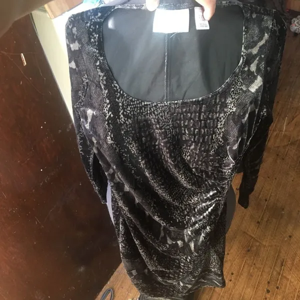 Hugo Buscati vintage Animal print velvet night out bodycon dress - Image 2