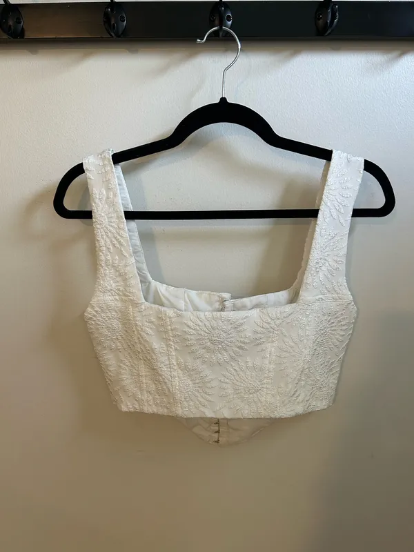 Princess Polly White Bustier Top Crop - Image 2