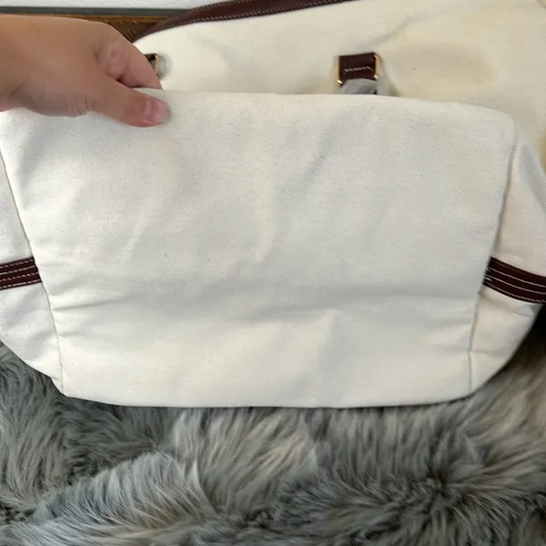 NWT Canvas Weekend Overnight Luggage Bag Brown - Image 3
