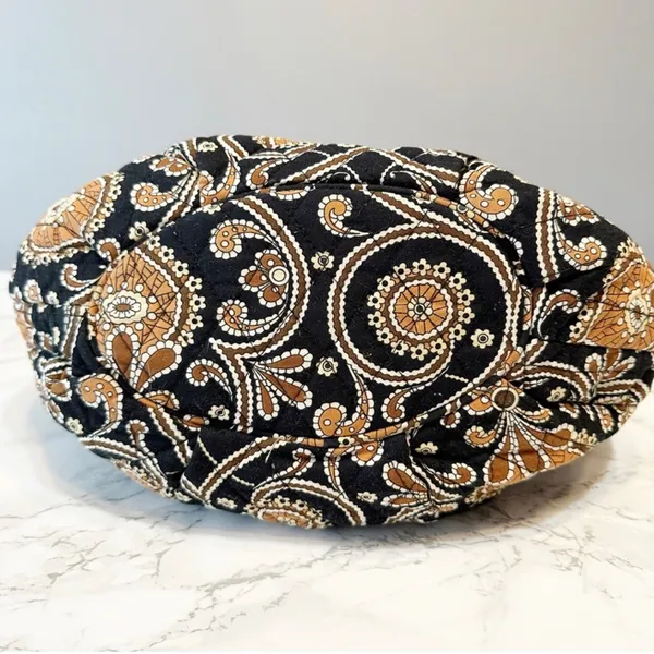 Vera Bradley Retired Black Brown Gold Paisley Boho Quilted Morgan Shoulder Bag - Image 5