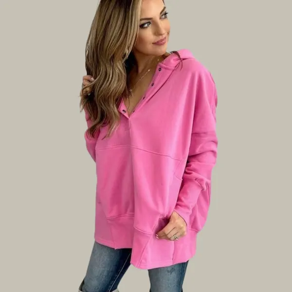 NWT Bubblegum Pink Oversized Snap‎ Front Pullover Hoodie Sz XS - Image 3