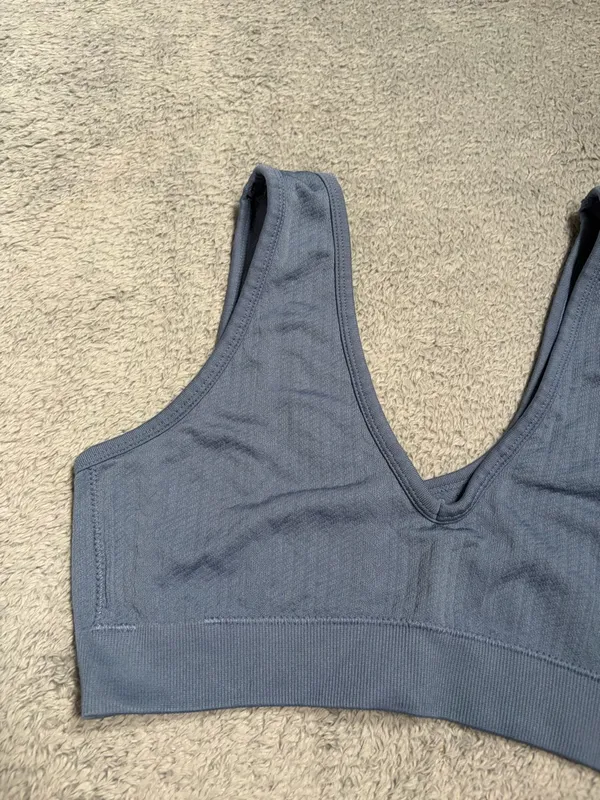 Aerie V-Neck textured Bralette Blue medium - Image 2