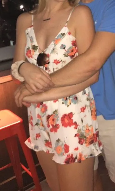 TJ Maxx Ivory / White Floral Romper - Image 3