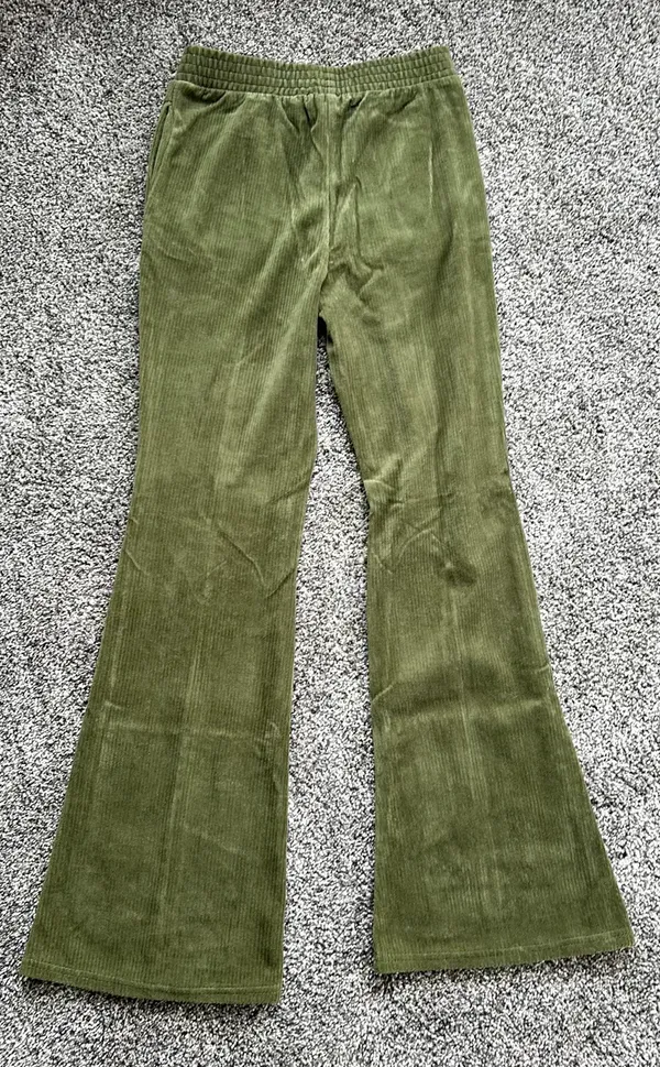Green Corduroy Flare Pants - Image 3