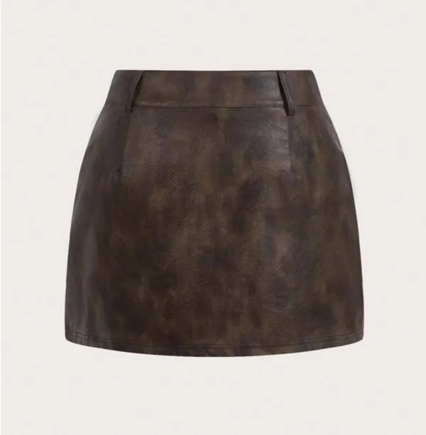 SheIn Leather Cargo Skirt - Image 2