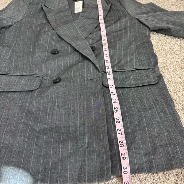 A New Day Women's Button Up Blazer Jacket, Gray Pinstripe, Medium NEW - Image 8