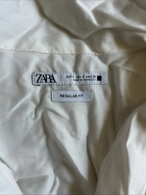 Zara White Short Sleeve Button-Down Shirt - Image 2