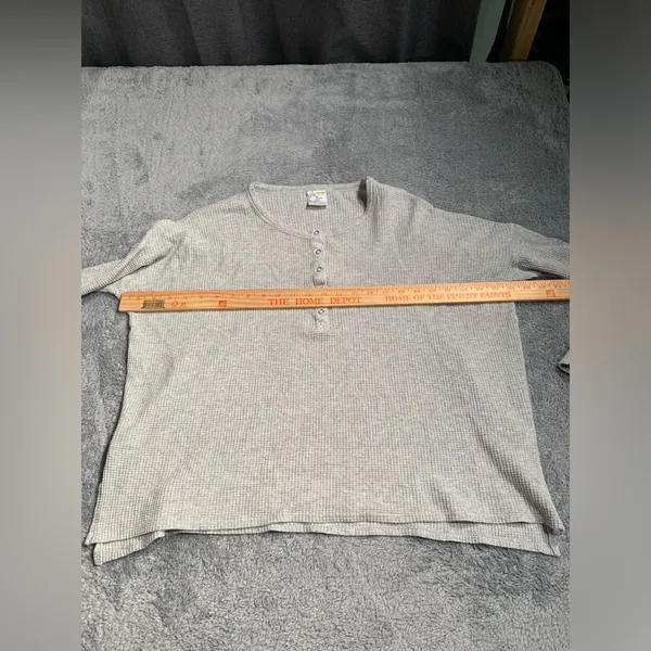 Aerie offline Gray Waffle Knit Henley Top small - Image 7