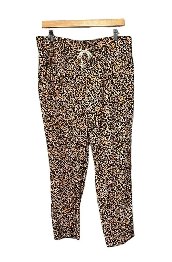 Hurley Leopard Animal Wide Elastic Waistband Drawstring Loungewear Pants XL - Image 3