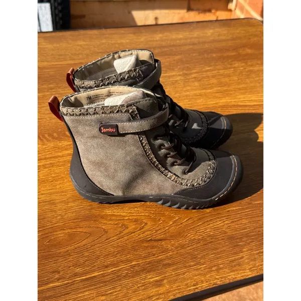 Jambu Women’s Size 7M Faux Fur Lined Ankle Boots Gray Brown Comfort - Image 2