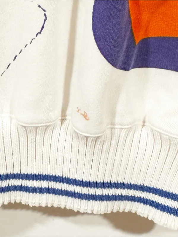 Vintage American Sportif Geometric Shapes White Crewneck Sweatshirt Size Small - Image 2