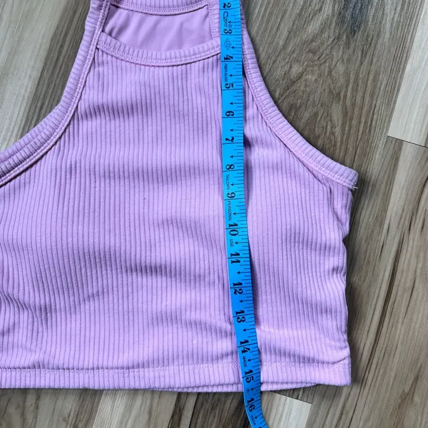 Klassy Network Lilac Ribbed Crop Top with padding size S - Image 8