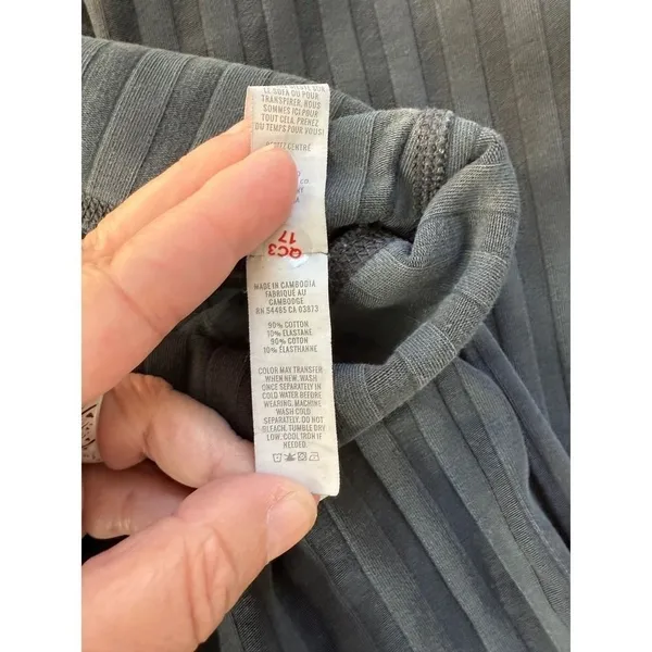 OFFLINE by‎ Aerie OG Original Flare Leggings Ribbed High Rise Black Grey Medium - Image 6
