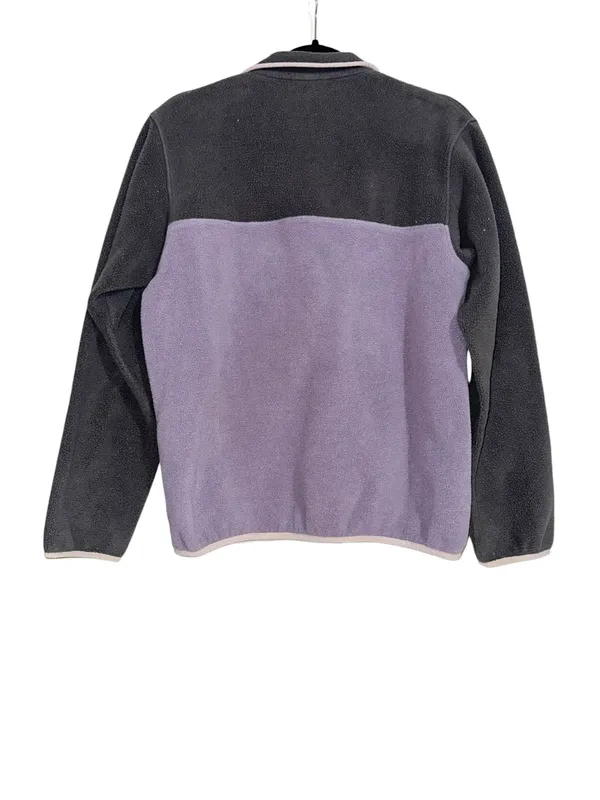 Patagonia Synchilla Snap T Fleece Pullover Gray and Purple Jacket Sweater MEDIUM - Image 2
