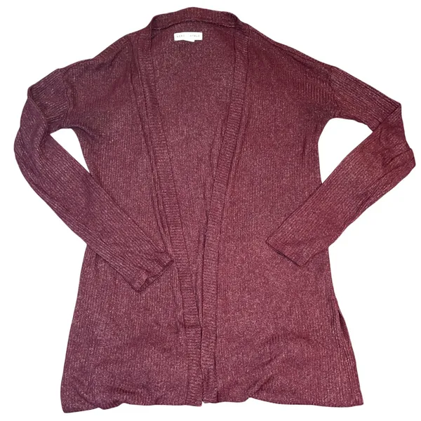 Aeropostale Burgundy Cardigan Sweater Women's Long Sleeve Lightweight Knit - Image 2