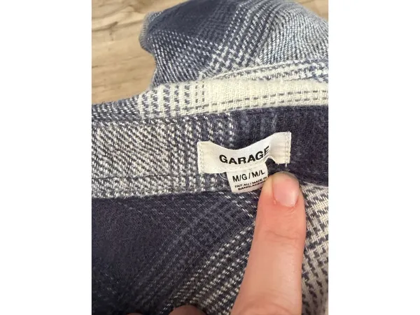 Garage blue plaid button front shirt - Image 3